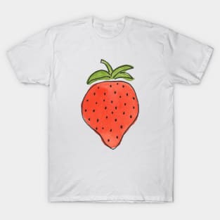 Watercolour and Ink Strawberry T-Shirt